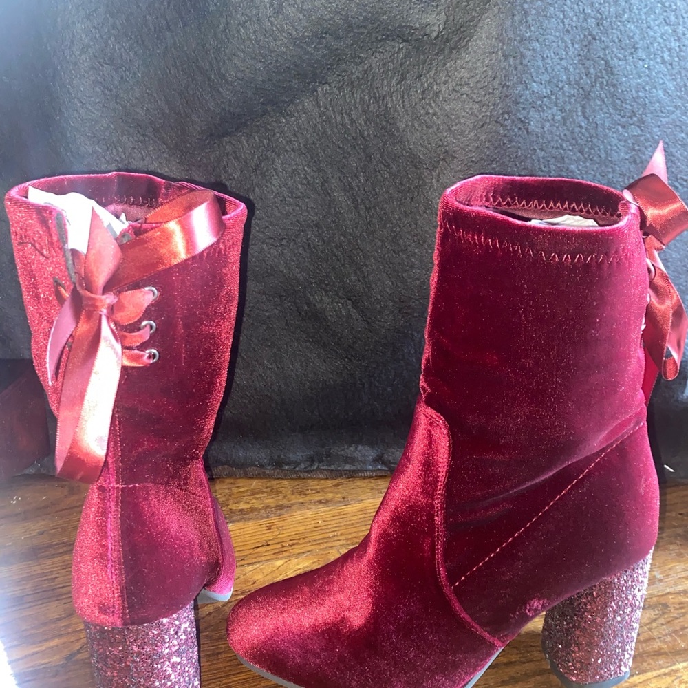 Burgundy Suede Boots